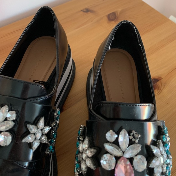 ZARA JEWELED FLAT PLATFORM SHOE - Picture 15 of 15